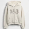 Sweat à capuche pour enfant avec logo graphique et doublure en polaire Sherpa