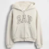 Sweat à capuche pour enfant avec logo graphique et doublure en polaire Sherpa
