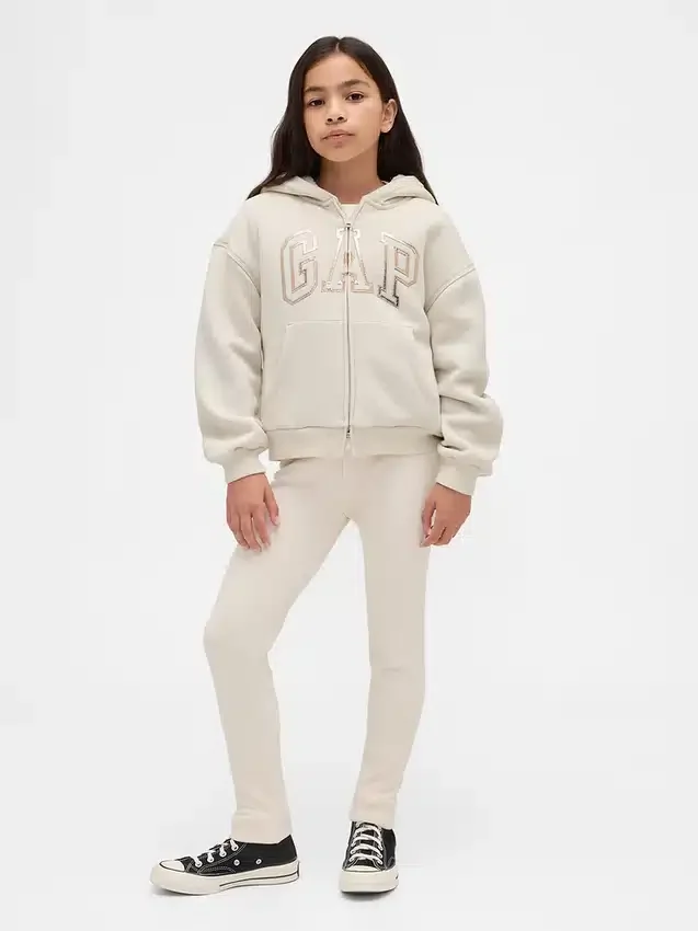 Sweat à capuche pour enfant avec logo graphique et doublure en polaire Sherpa