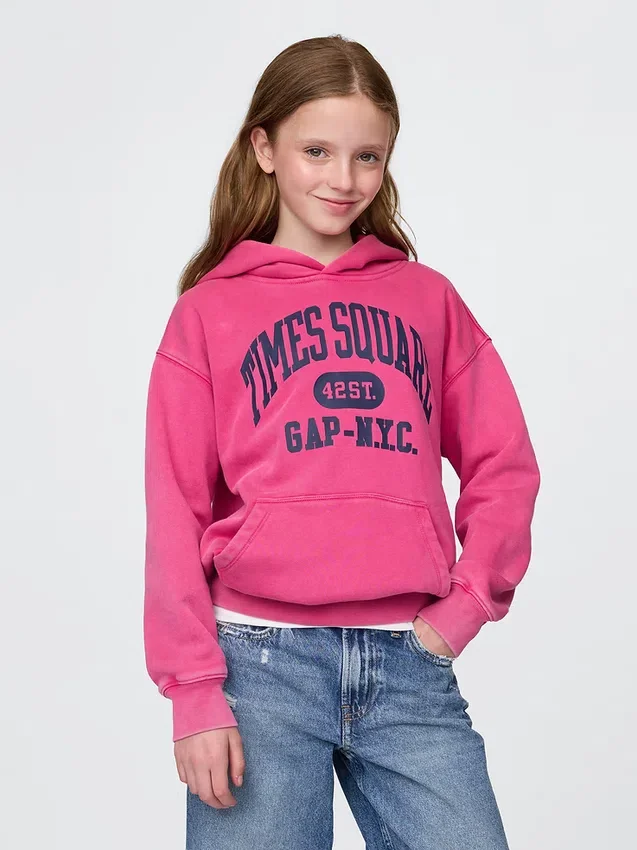 Sweat à capuche Vintagesoft NYC Times Square pour enfants