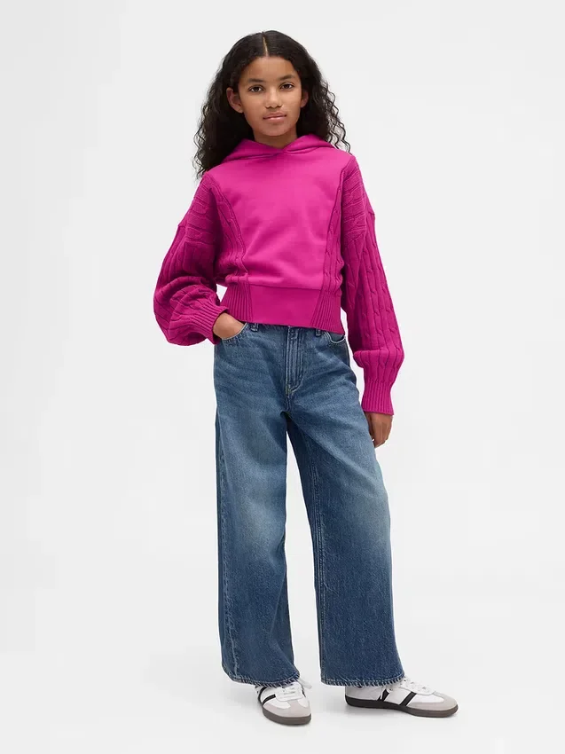 Sweat à capuche Vintagesoft pour enfants en mélange de matières