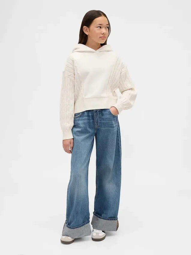 Sweat à capuche Vintagesoft pour enfants en mélange de matières