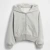 Sweat à capuche zippé ample pour enfant Vintagesoft avec bordure en dentelle