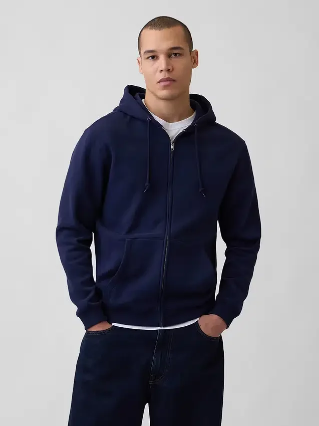 Sweat à capuche zippé ample Vintagesoft pour adulte