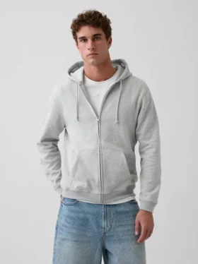 Sweat à capuche zippé ample Vintagesoft pour adulte