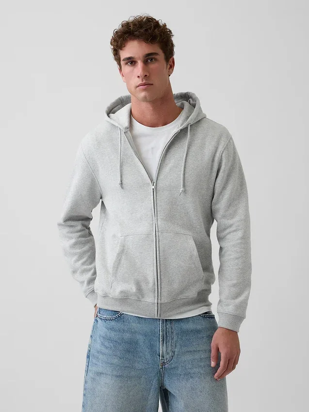 Sweat à capuche zippé ample Vintagesoft pour adulte