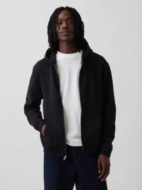 Sweat à capuche zippé ample Vintagesoft pour adulte
