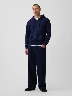 Sweat à capuche zippé ample Vintagesoft pour adulte