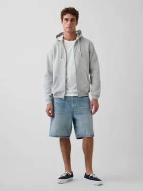 Sweat à capuche zippé ample Vintagesoft pour adulte
