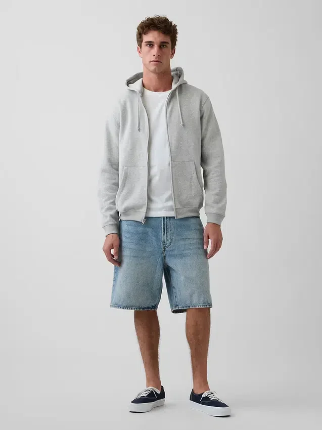 Sweat à capuche zippé ample Vintagesoft pour adulte