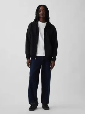 Sweat à capuche zippé ample Vintagesoft pour adulte