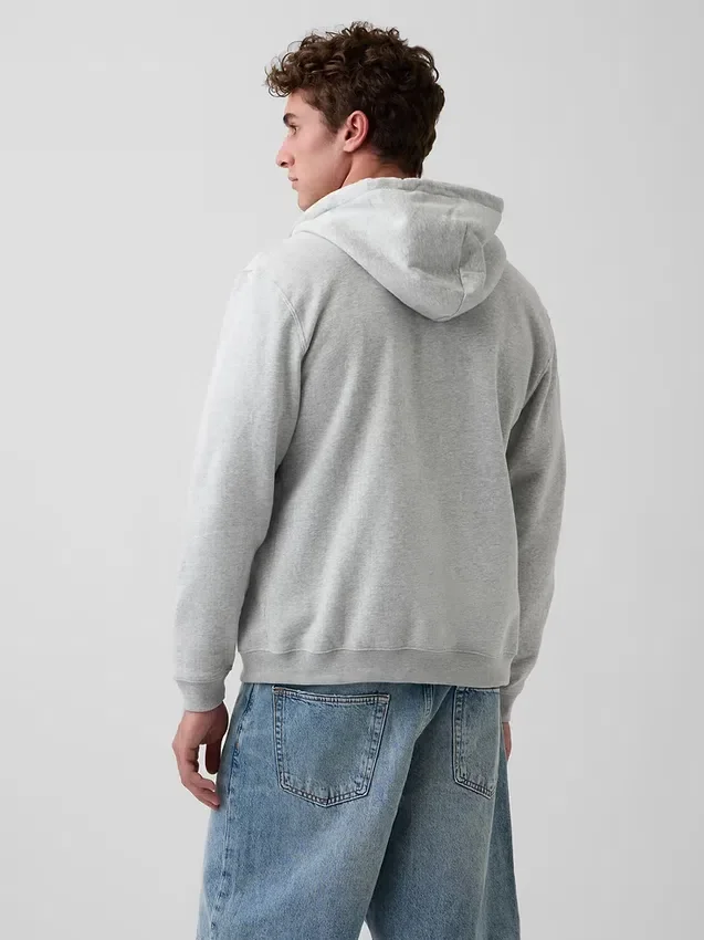 Sweat à capuche zippé ample Vintagesoft pour adulte