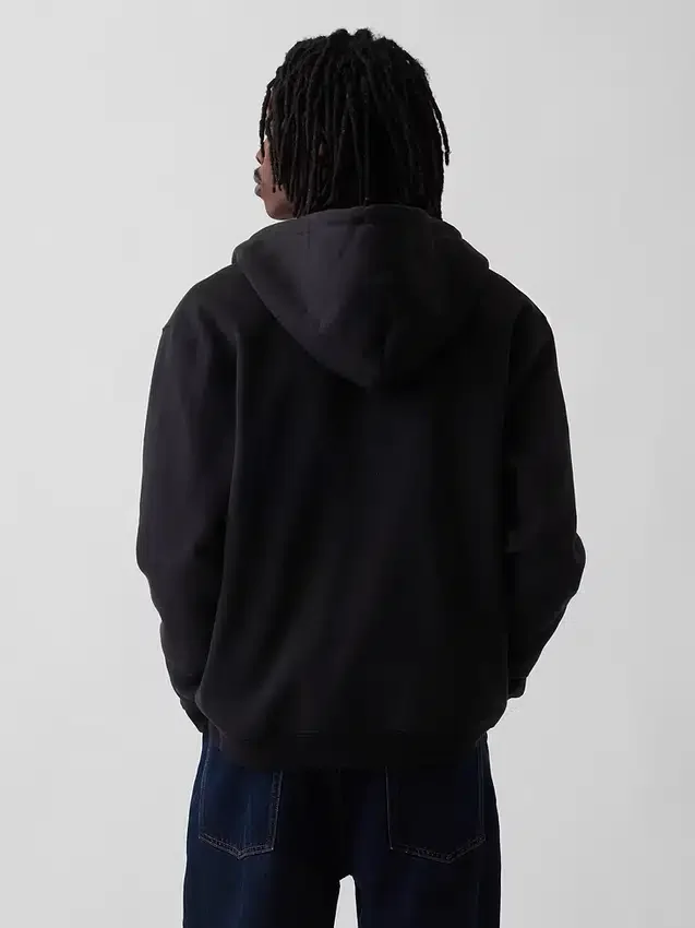 Sweat à capuche zippé ample Vintagesoft pour adulte