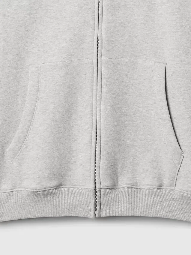 Sweat à capuche zippé ample Vintagesoft pour adulte