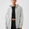 Sweat à capuche zippé ample Vintagesoft pour adulte