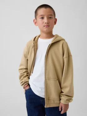 Sweat à capuche zippé ample Vintagesoft pour enfant
