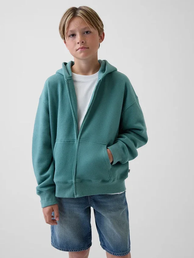 Sweat à capuche zippé ample Vintagesoft pour enfant