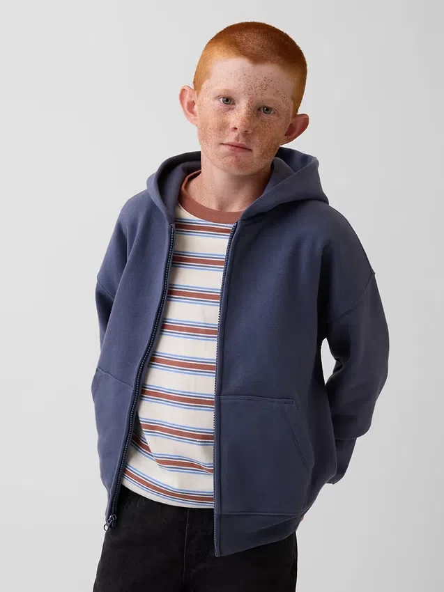 Sweat à capuche zippé ample Vintagesoft pour enfant