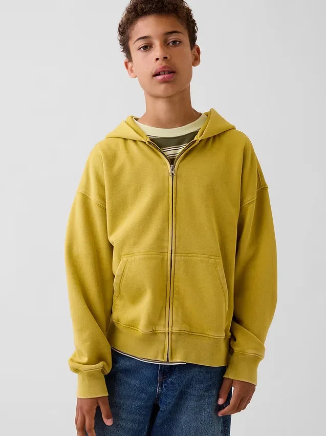 Sweat à capuche zippé ample Vintagesoft pour enfant