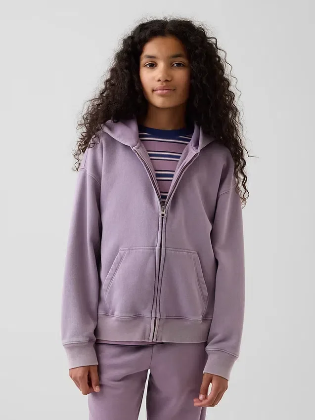Sweat à capuche zippé ample Vintagesoft pour enfant