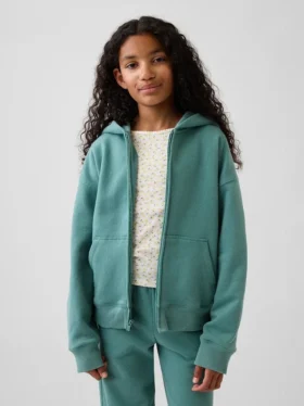 Sweat à capuche zippé ample Vintagesoft pour enfant