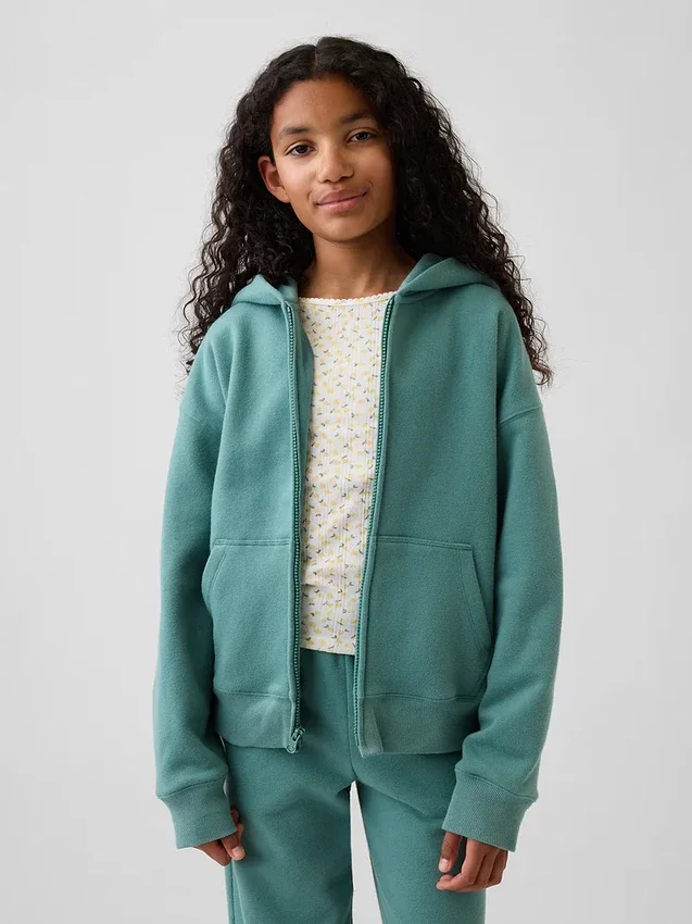 Sweat à capuche zippé ample Vintagesoft pour enfant