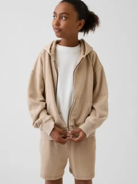 Sweat à capuche zippé ample Vintagesoft pour enfant