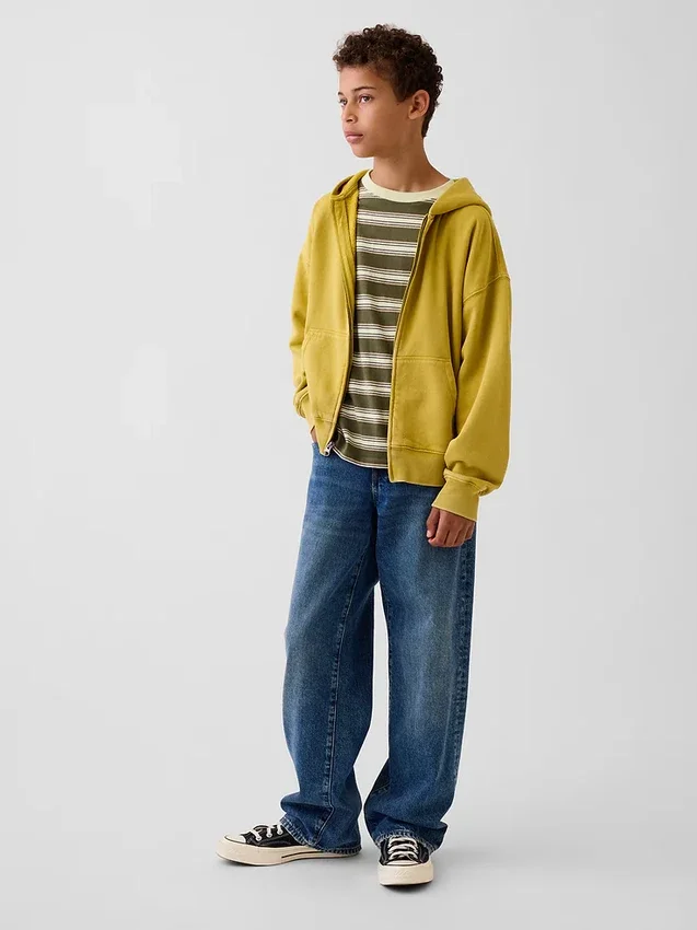 Sweat à capuche zippé ample Vintagesoft pour enfant