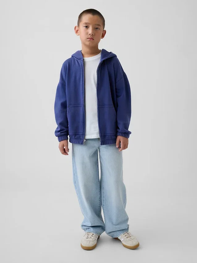 Sweat à capuche zippé ample Vintagesoft pour enfant