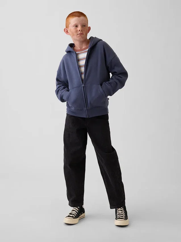 Sweat à capuche zippé ample Vintagesoft pour enfant