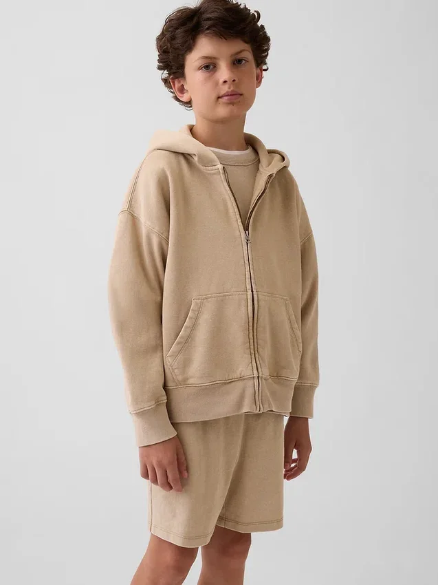 Sweat à capuche zippé ample Vintagesoft pour enfant