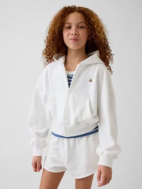 Sweat à capuche zippé à coupe oversize en molleton Vintagesoft pour enfants