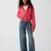 Sweat à capuche zippé à coupe oversize en molleton Vintagesoft pour enfants