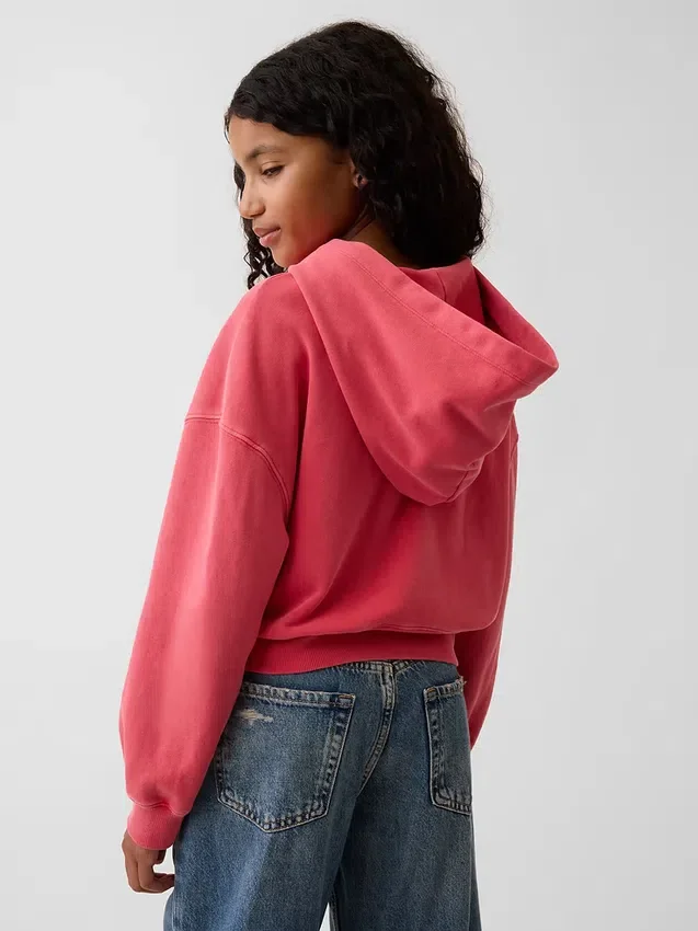 Sweat à capuche zippé à coupe oversize en molleton Vintagesoft pour enfants