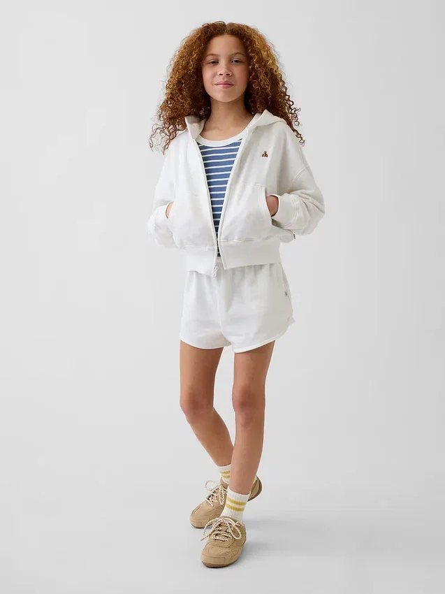 Sweat à capuche zippé à coupe oversize en molleton Vintagesoft pour enfants