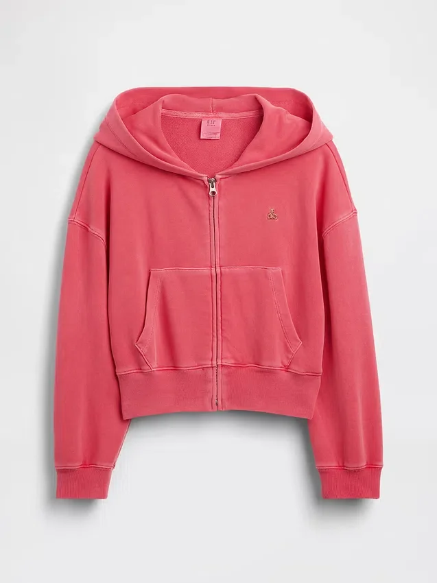 Sweat à capuche zippé à coupe oversize en molleton Vintagesoft pour enfants