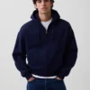 Sweat à capuche zippé court oversize Vintagesoft