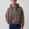 Sweat à capuche zippé court oversize Vintagesoft
