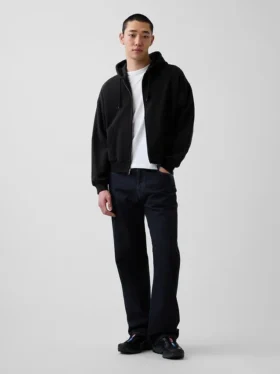 Sweat à capuche zippé court oversize Vintagesoft