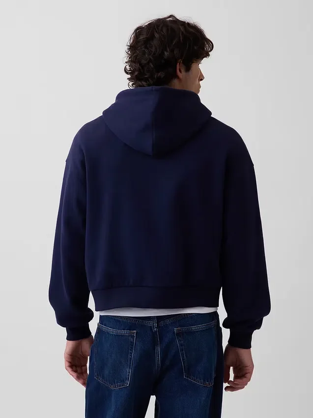 Sweat à capuche zippé court oversize Vintagesoft