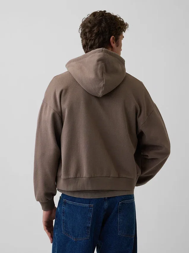 Sweat à capuche zippé court oversize Vintagesoft