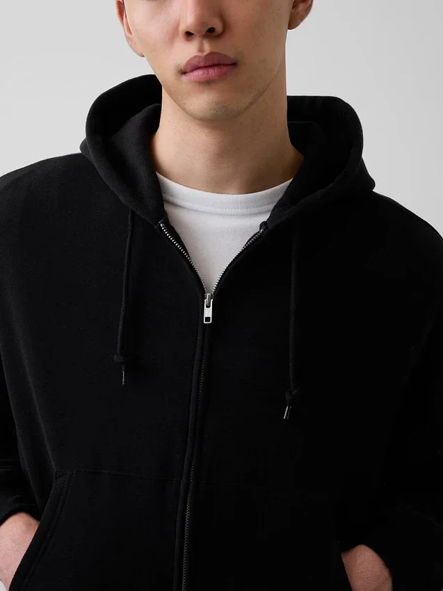 Sweat à capuche zippé court oversize Vintagesoft