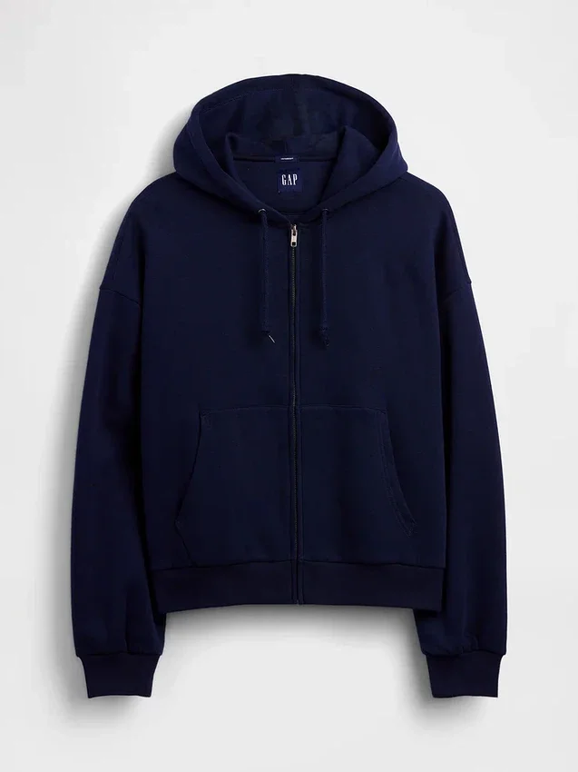 Sweat à capuche zippé court oversize Vintagesoft