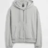 Sweat à capuche zippé court oversize Vintagesoft