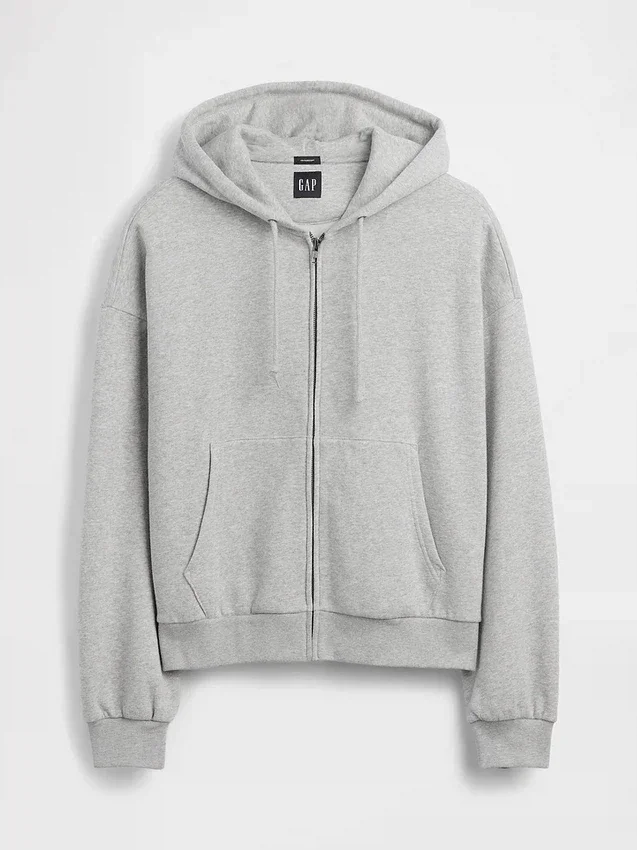 Sweat à capuche zippé court oversize Vintagesoft