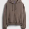 Sweat à capuche zippé court oversize Vintagesoft