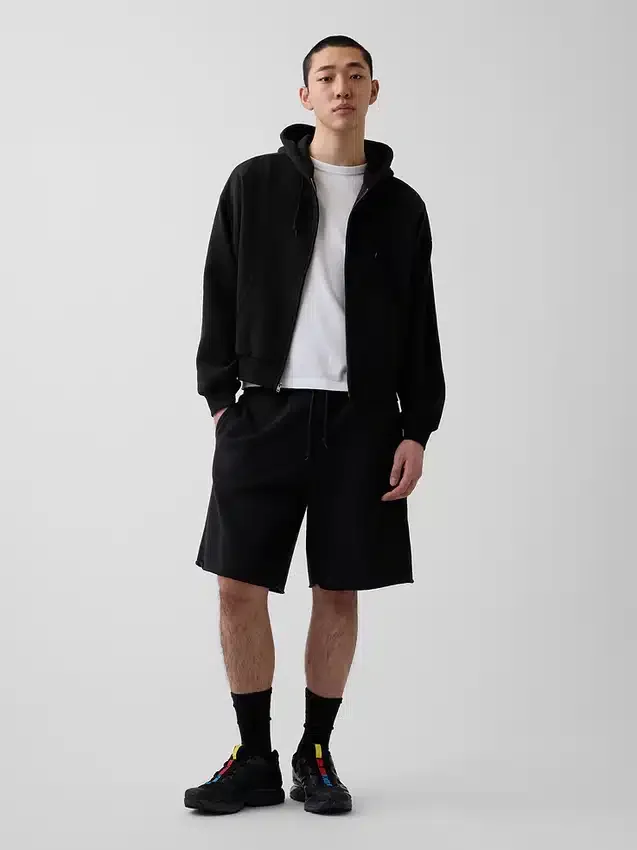 Sweat à capuche zippé court oversize Vintagesoft