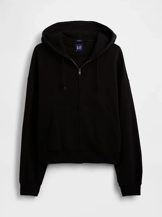 Sweat à capuche zippé court oversize Vintagesoft