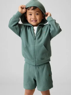 Sweat à capuche zippé en maille gaufrée pour Bébé & Enfant