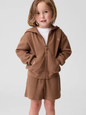 Sweat à capuche zippé en maille gaufrée pour Bébé & Enfant